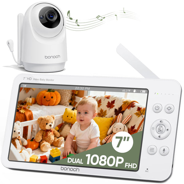bonoch 7-inch no-wifi monitor with 1080p display for clear parent viewing in any room