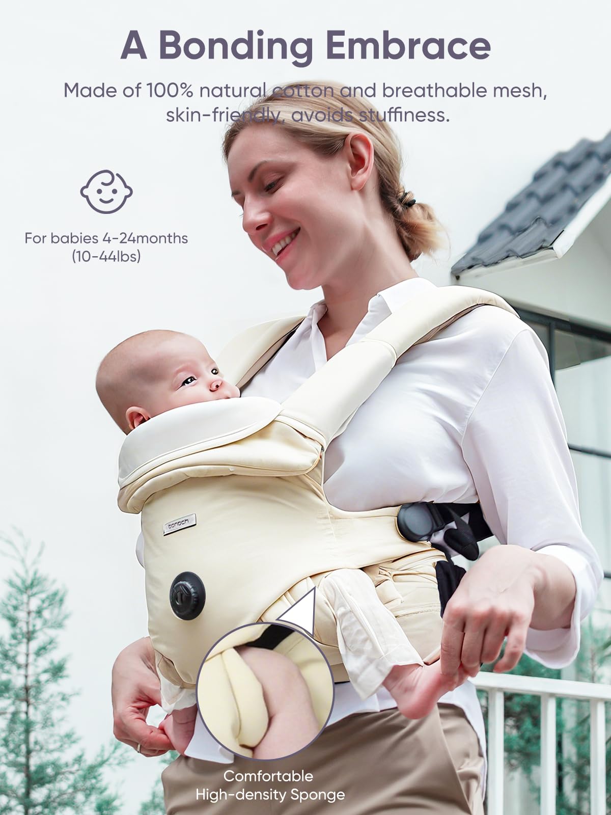 bonoch ergonomic tri-point support reduces shoulder and back strain