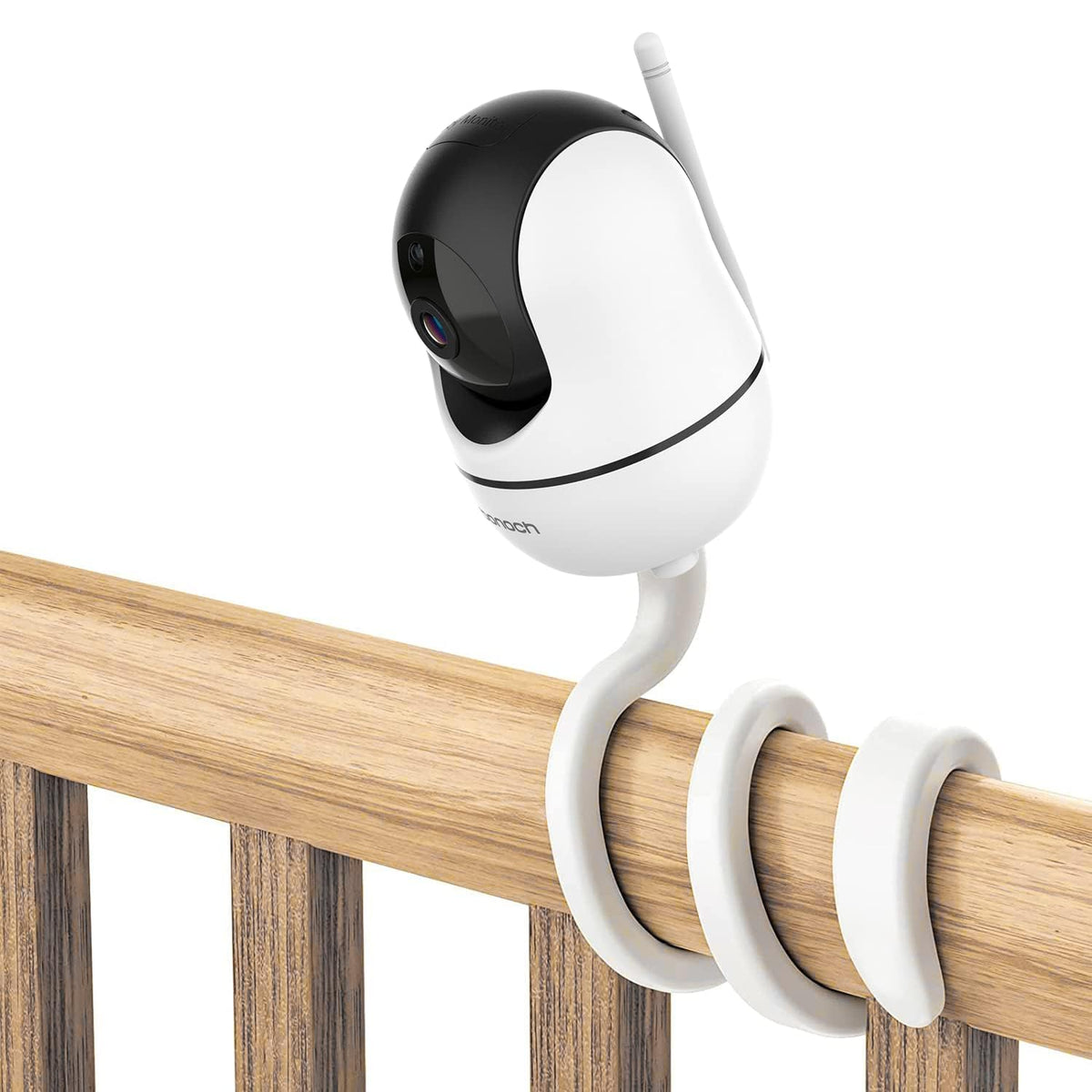 The bonoch mount around crib pole for flexible viewing from different angles