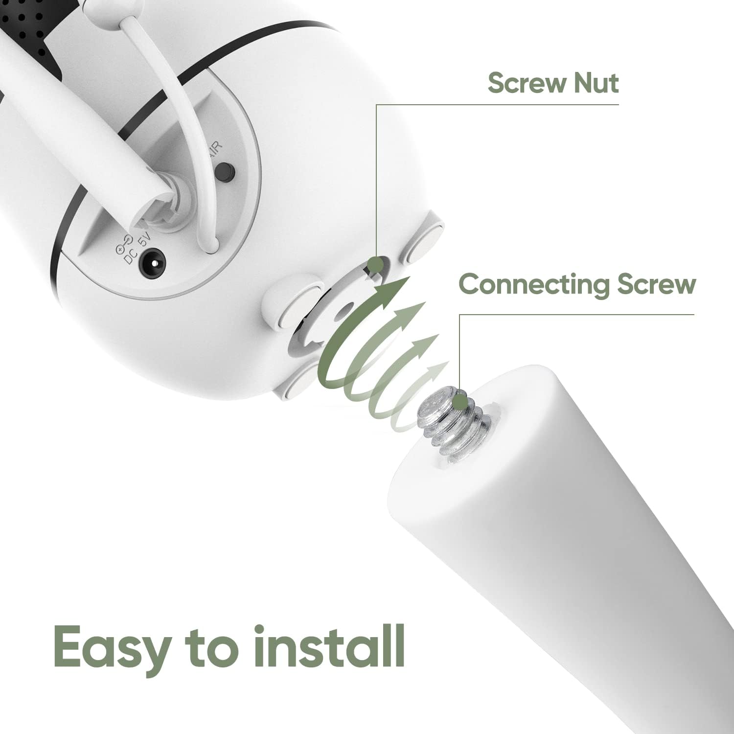 bonoch mount connects quickly with screw and nut for easy setup