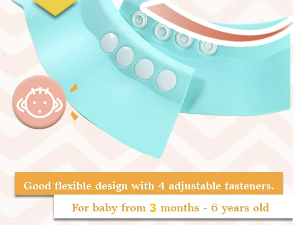 BONPEIPEI baby shower cap green close-up adjustable fit for growing kids
