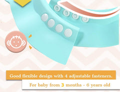 BONPEIPEI baby shower cap green close-up adjustable fit for growing kids