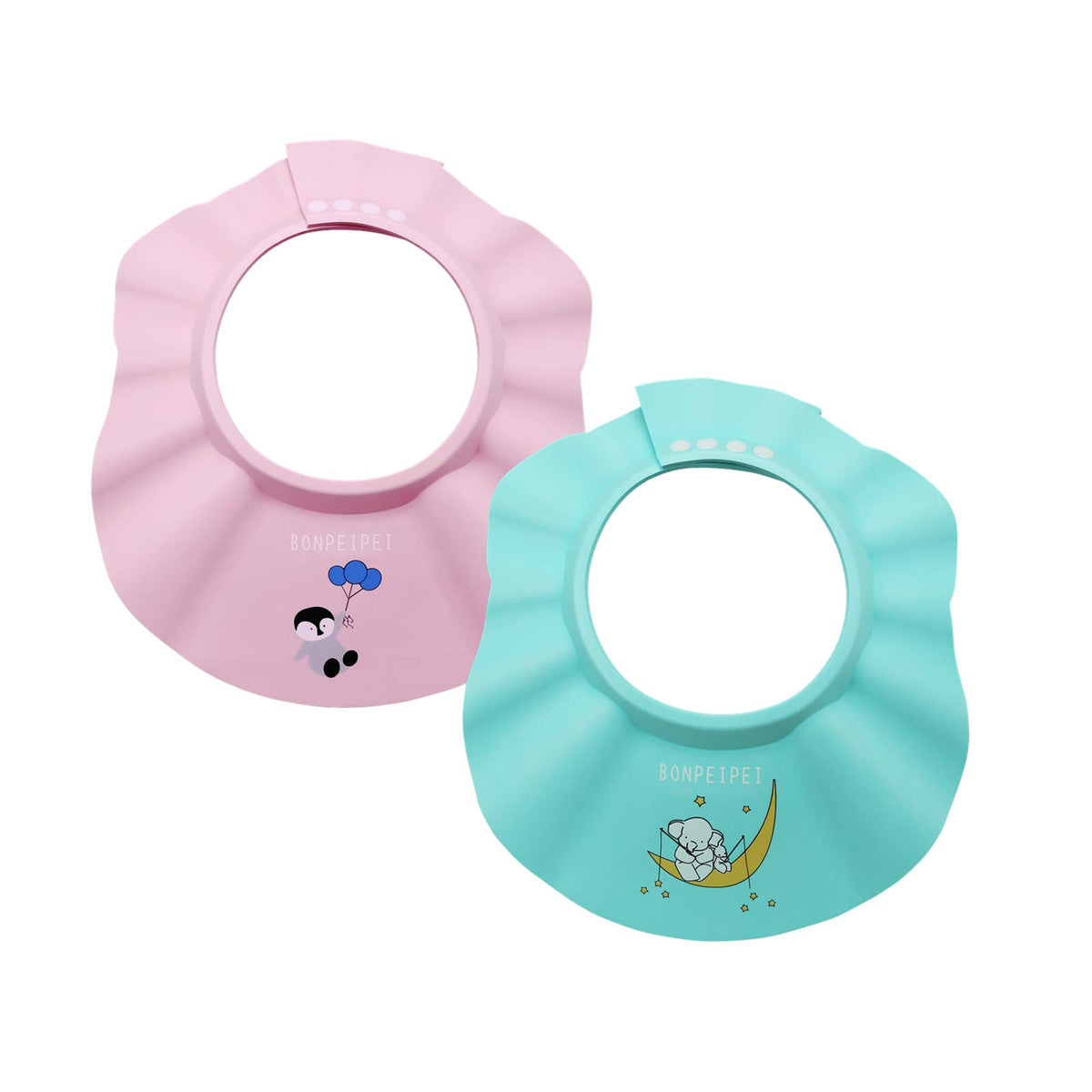 BONPEIPEI baby shower cap pink close-up reduces shampoo contact with eyes