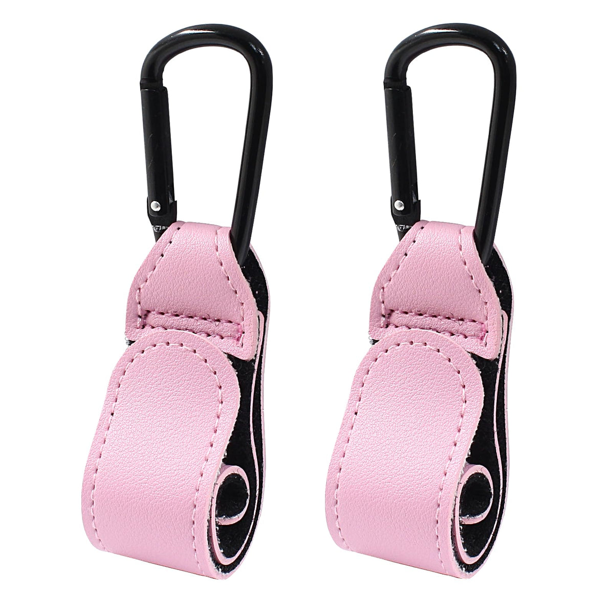 Bonsicoky leather pink stroller hook 2pcs securely holds bags during walks