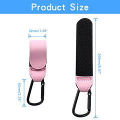 Bonsicoky stroller hook with pink Velcro strap for scratch-free attachment