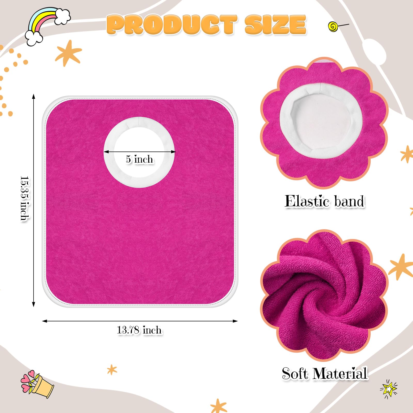 Bonuci full-coverage bib in light pink, protects clothes during feeding.