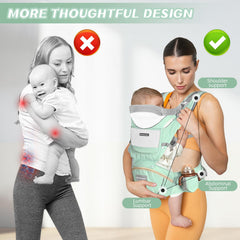 Boobezeen ergonomic hip-seat design for balanced seating