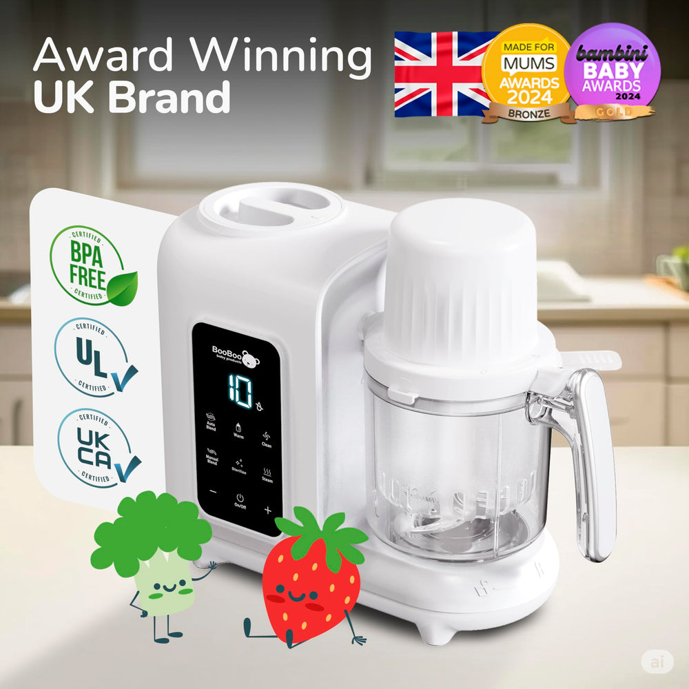 BooBoo PuréePro self-cleaning mode simplifies cleanup after meals.