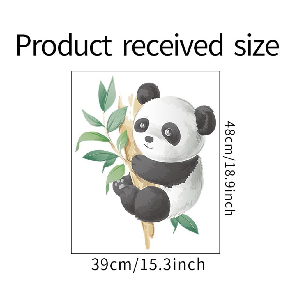 Boodecal wall art features a cute panda climbing bamboo for cheerful spaces.
