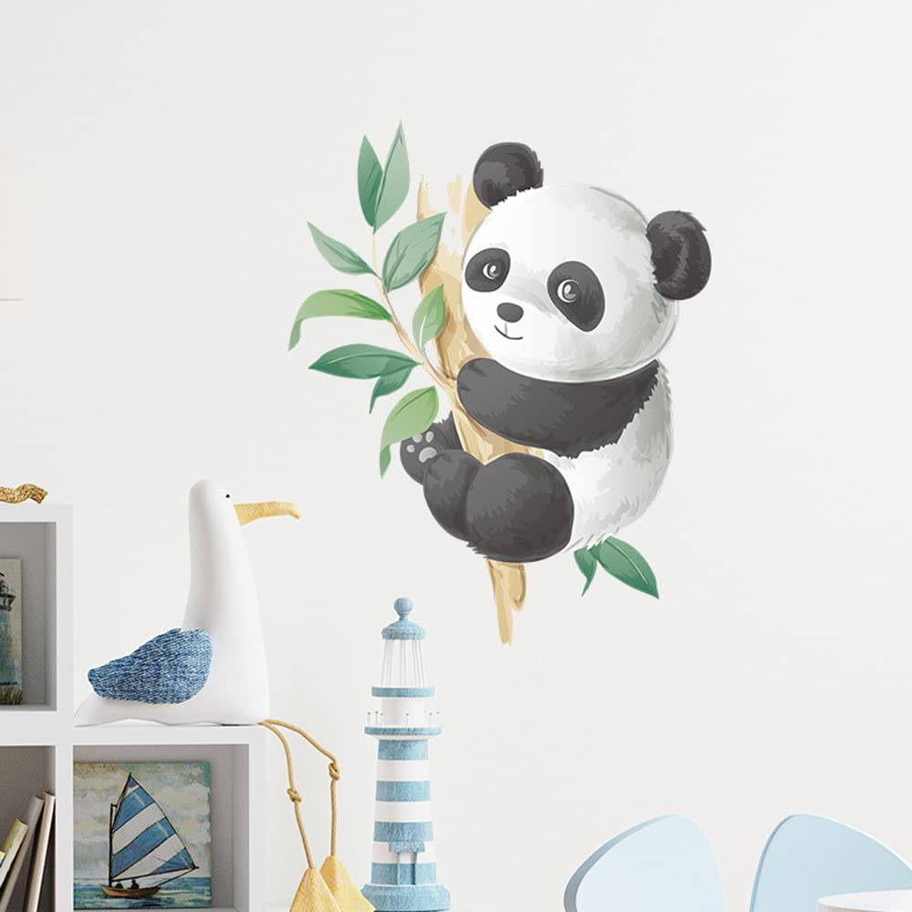 Boodecal panda decal sticks easily for quick room transformation.