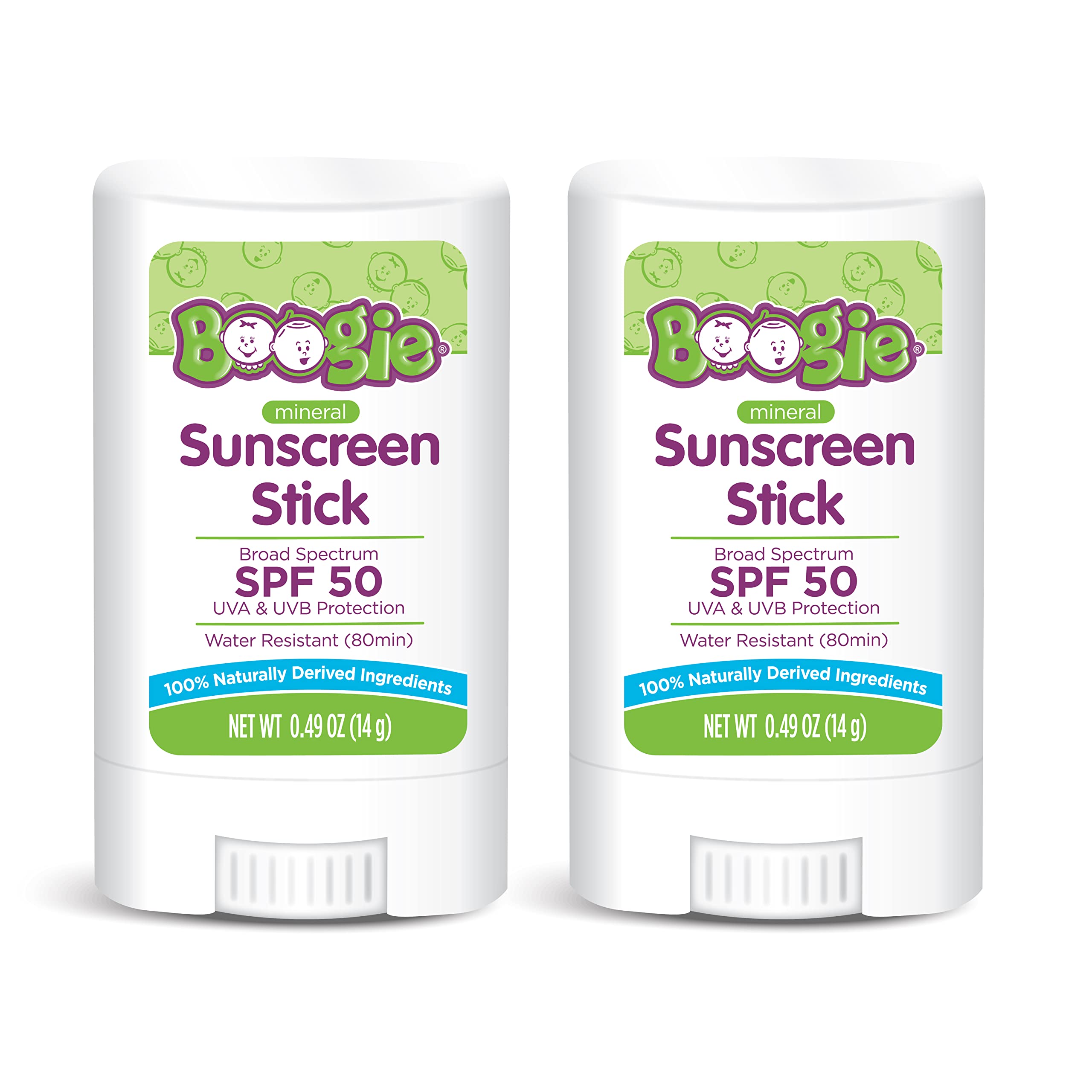 Boogie Block baby sunscreen stick cap view for portable sun protection.
