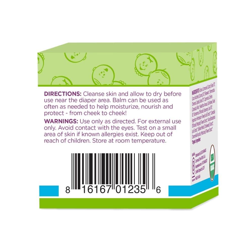Boogie Diaper Balm ingredient panel highlighting natural oils for soothing care.