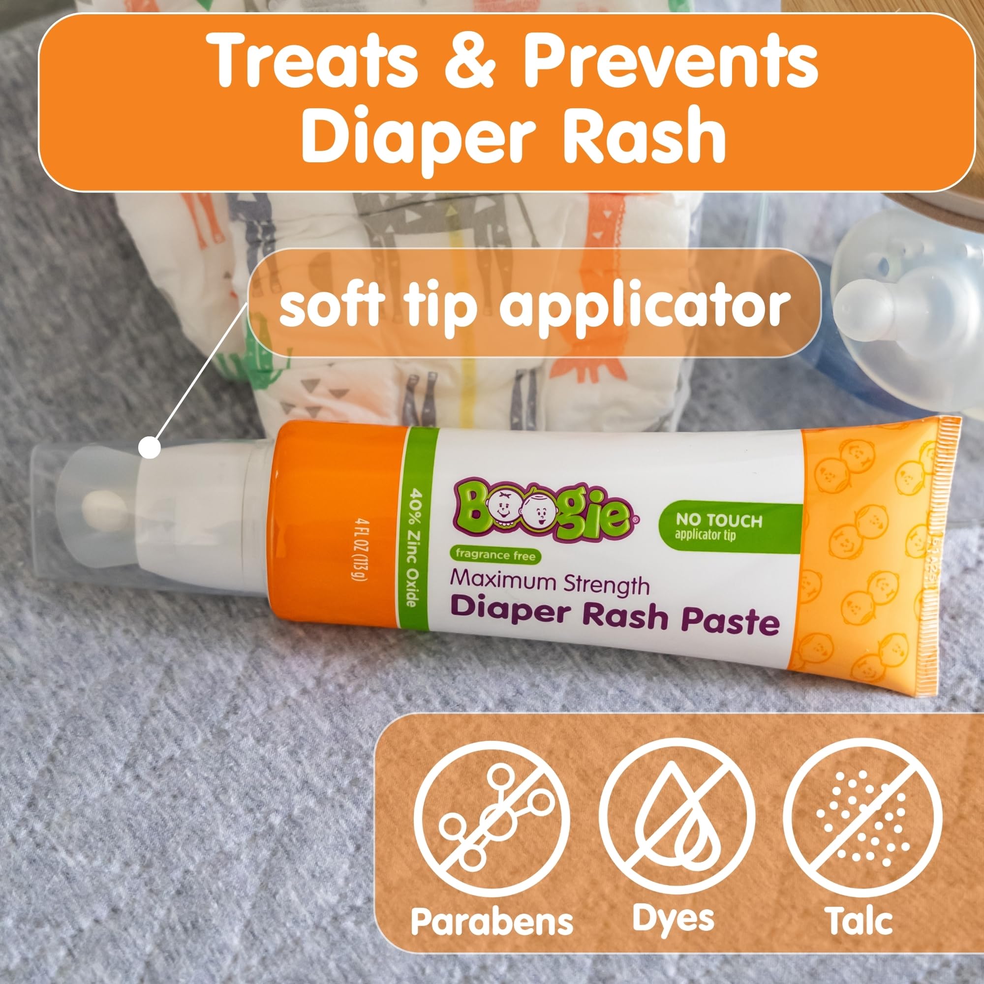 On-the-go packaging helps busy parents use Boogie paste anytime