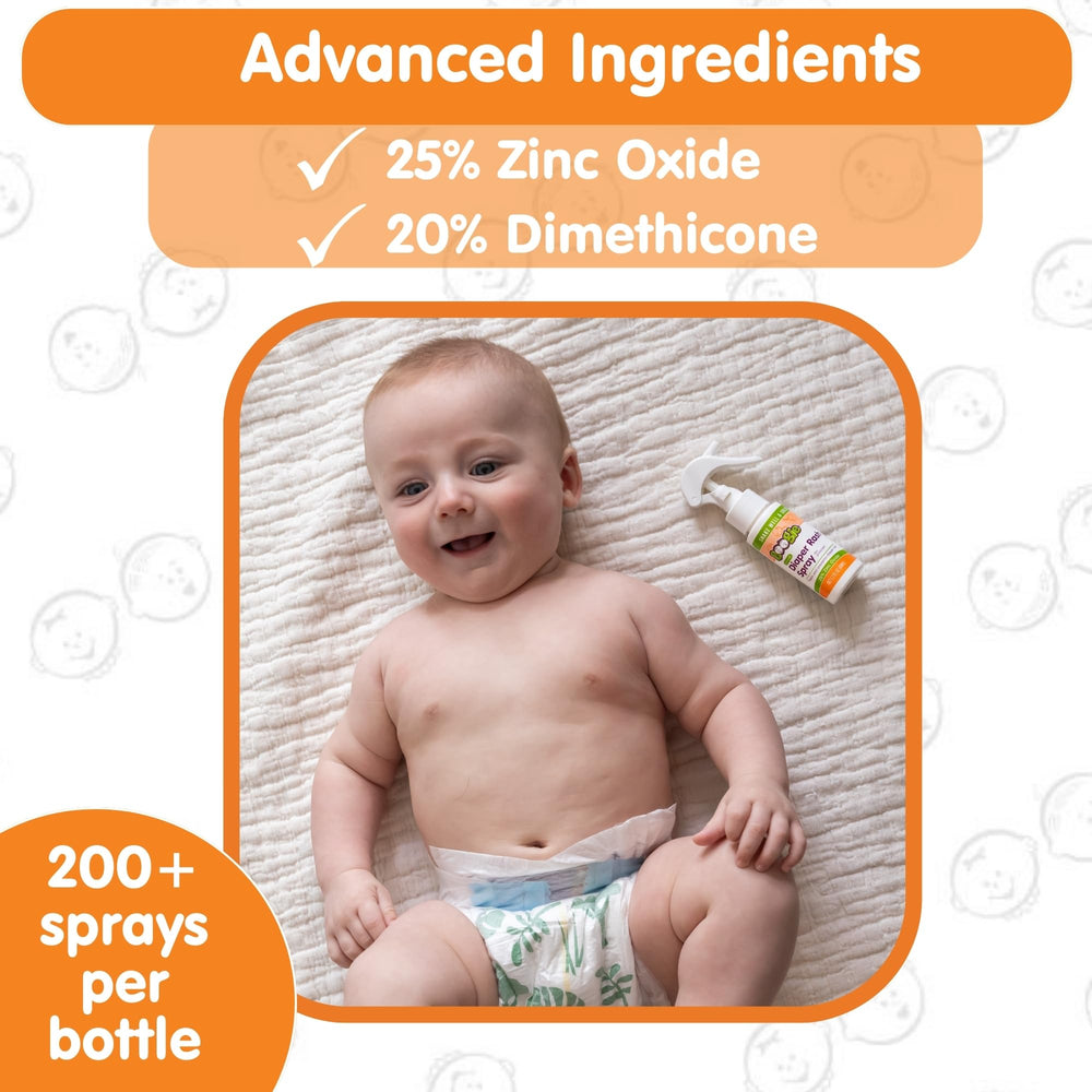 Boogie Diaper Rash Spray easy dispense action in hand.