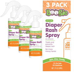 Boogie Diaper Rash Spray pack of three bottles for easy at-home care.