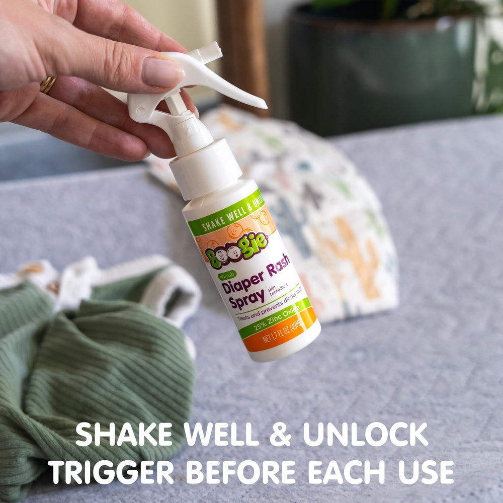 Boogie Diaper Rash Spray skin-friendly design for babies.