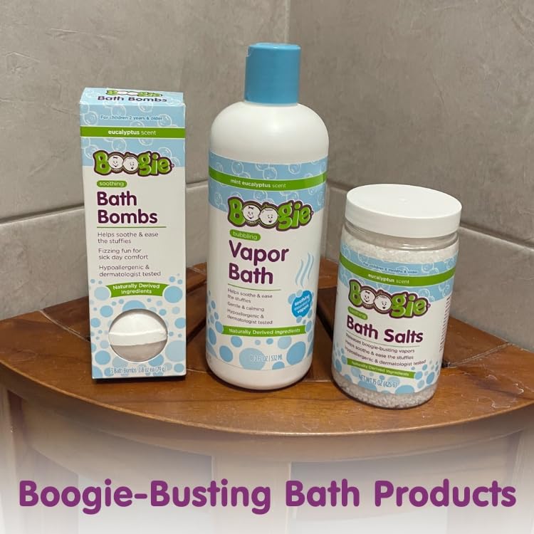 Boogie Kids Bubble Bath mint eucalyptus fragrance promoting soothing aromatherapy vibes.