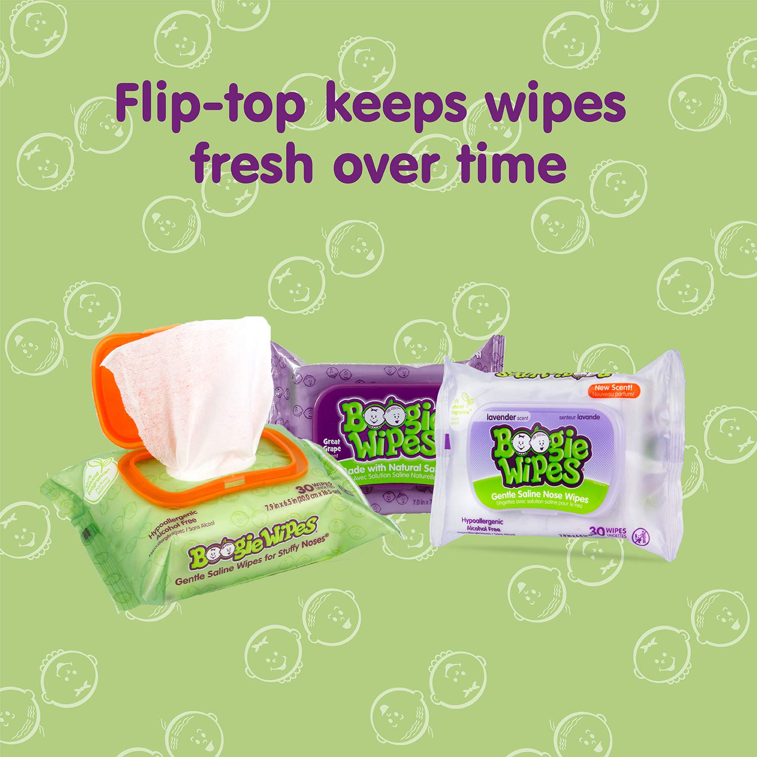 Pediatrician-recommended, mom-invented Boogie Nose Wipes for daily care