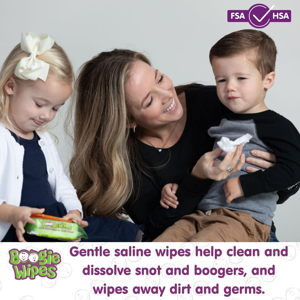 Close-up of Boogie Wipes showing soft, moist texture for delicate skin.