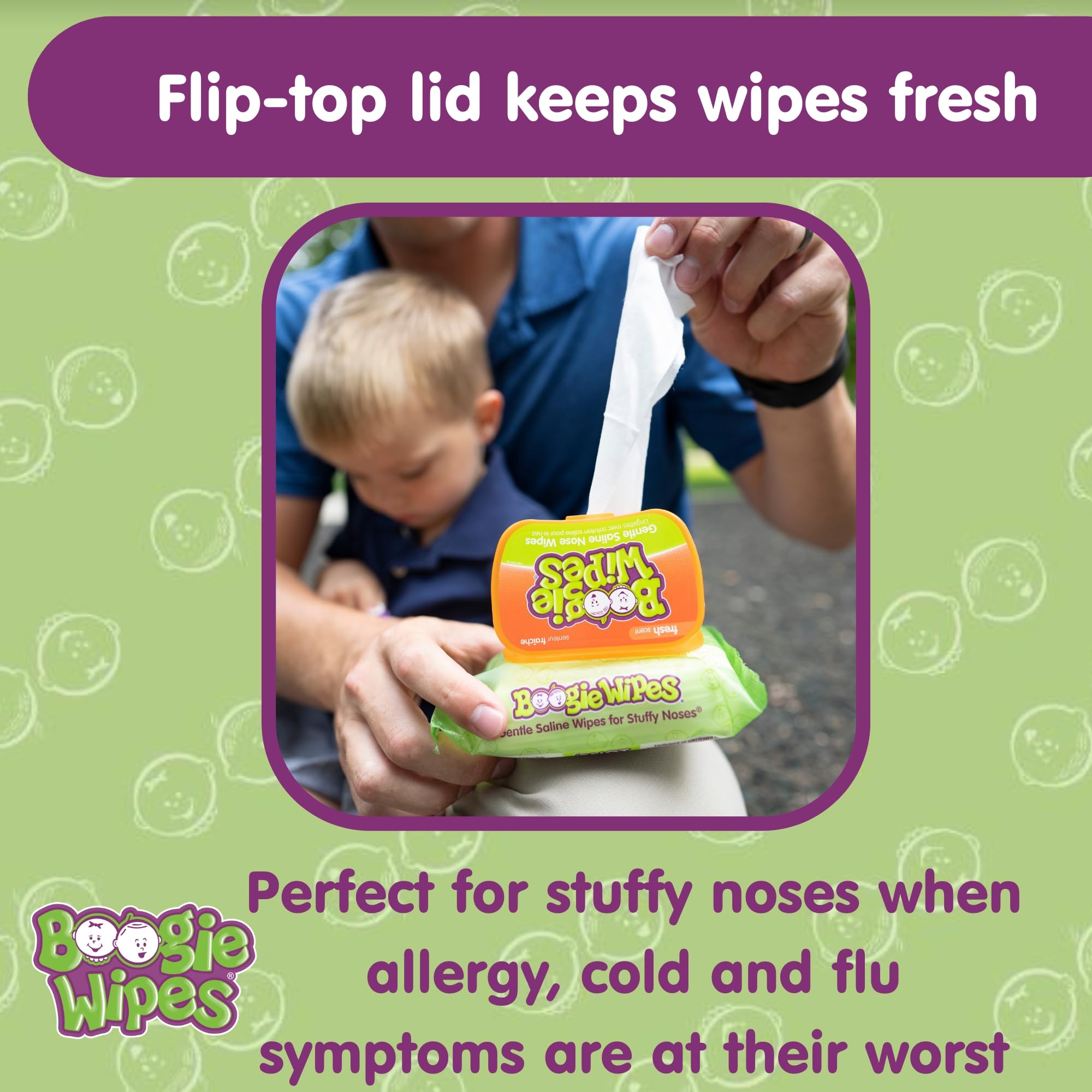 Boogie Wipes used on hands and body by a child.