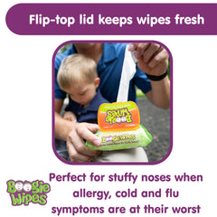 Boogie Wipes label highlighting 0.9 percent saline as gentle cleansing