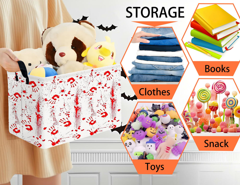 BOOHIT bin folds flat for compact, space-saving storage.