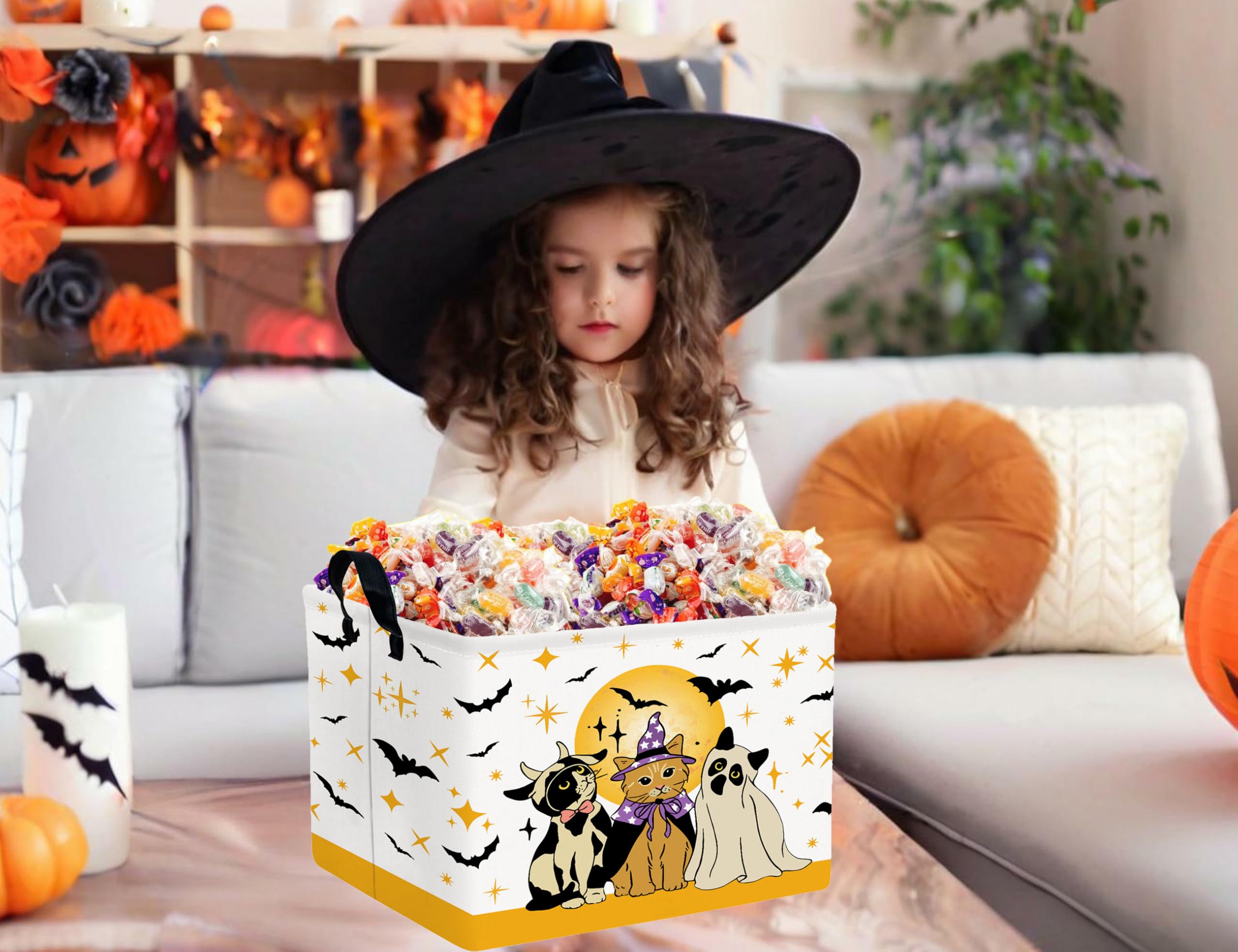 BOOHIT cat bat pattern enhances fall decor and gifting vibes