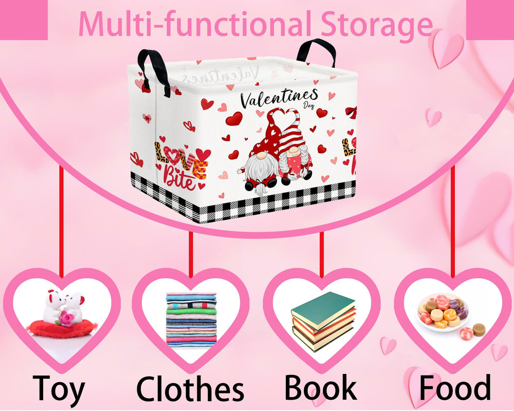 BOOHIT collapsible bin with cute print, easy to store away.