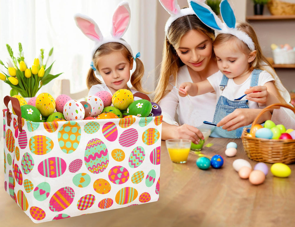 BOOHIT designer-pattern Easter basket enhances spring decor