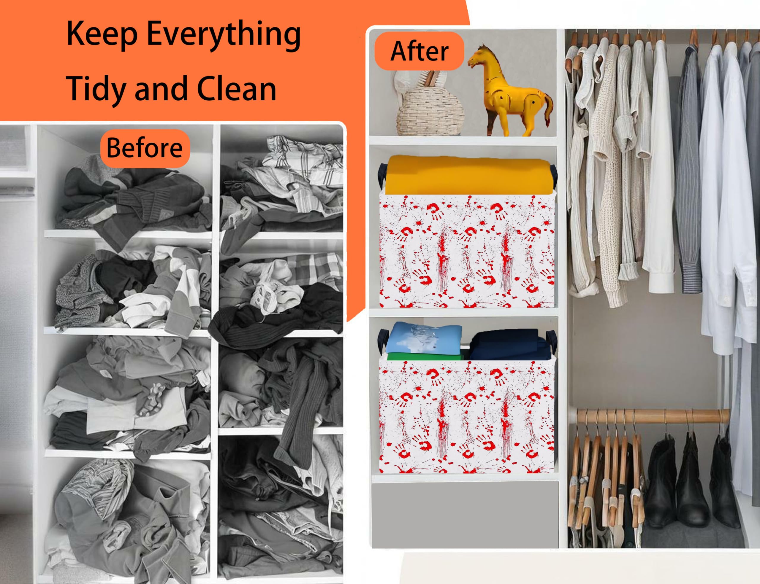 BOOHIT easy-clean canvas bin can be wiped clean or hand washed.