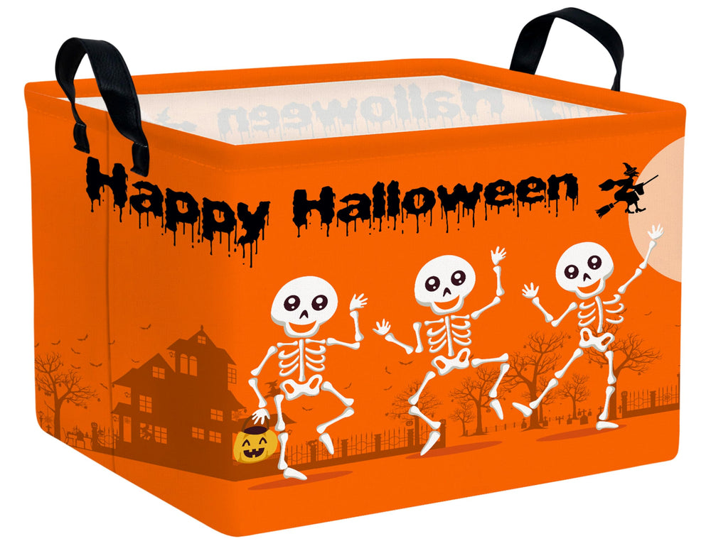 BOOHIT Halloween candy basket with orange dance skeleton design for festive gifting and decor.