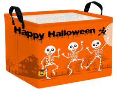 BOOHIT Halloween candy basket with orange dance skeleton design for festive gifting and decor.