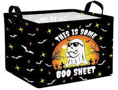 BOOHIT Halloween candy basket with sunglasses-spooky design for trick-or-treat prep