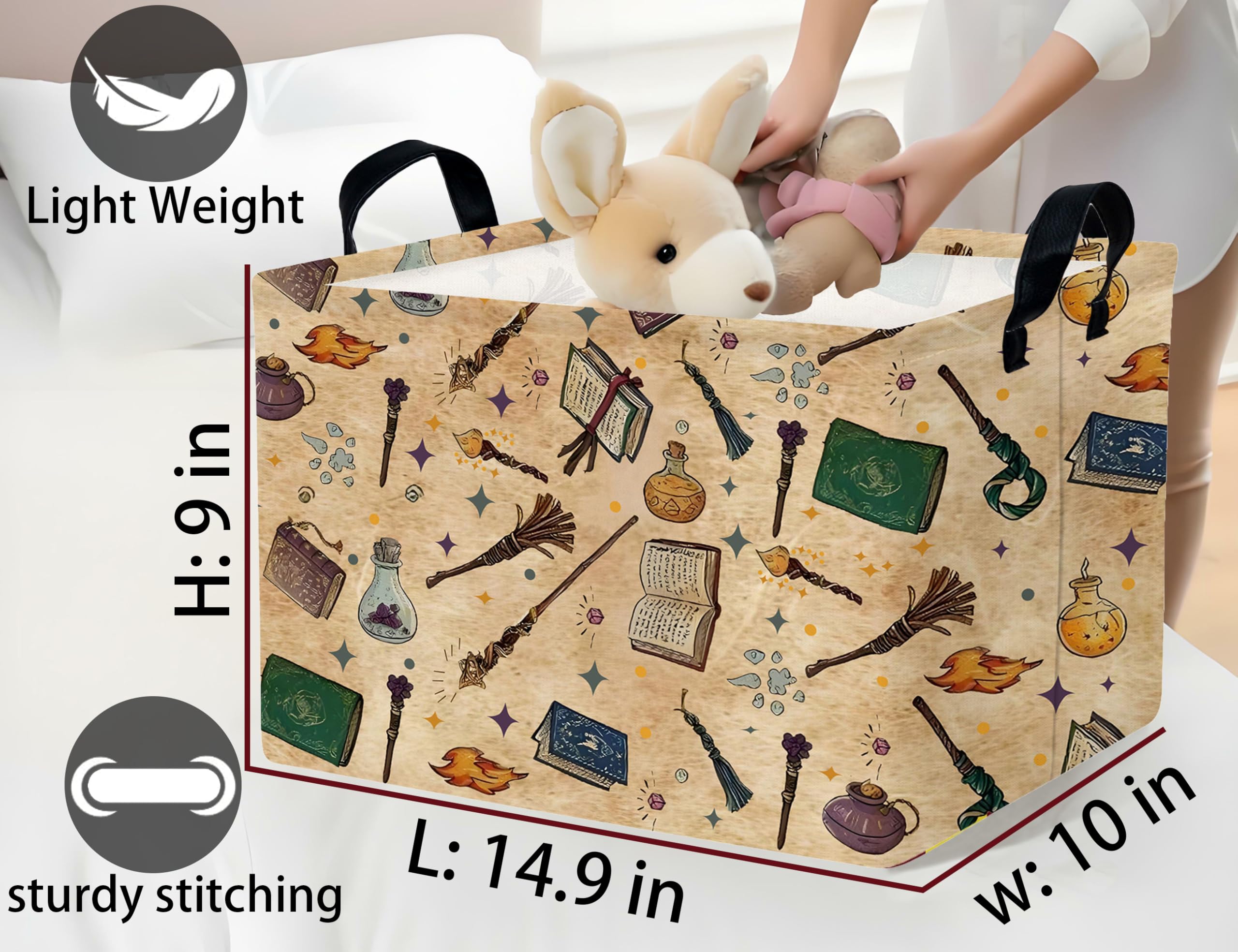Boohit large kids book basket folded-flat design saves space when not in use.