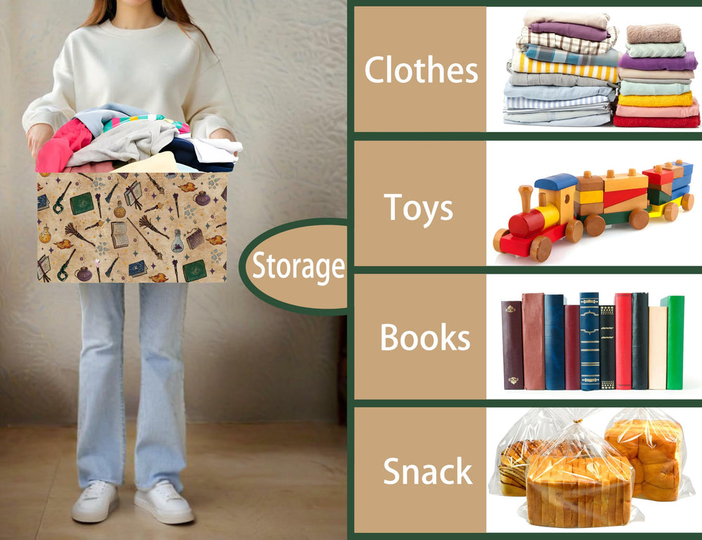 Boohit large kids book basket waterproof-lining keeps contents protected.