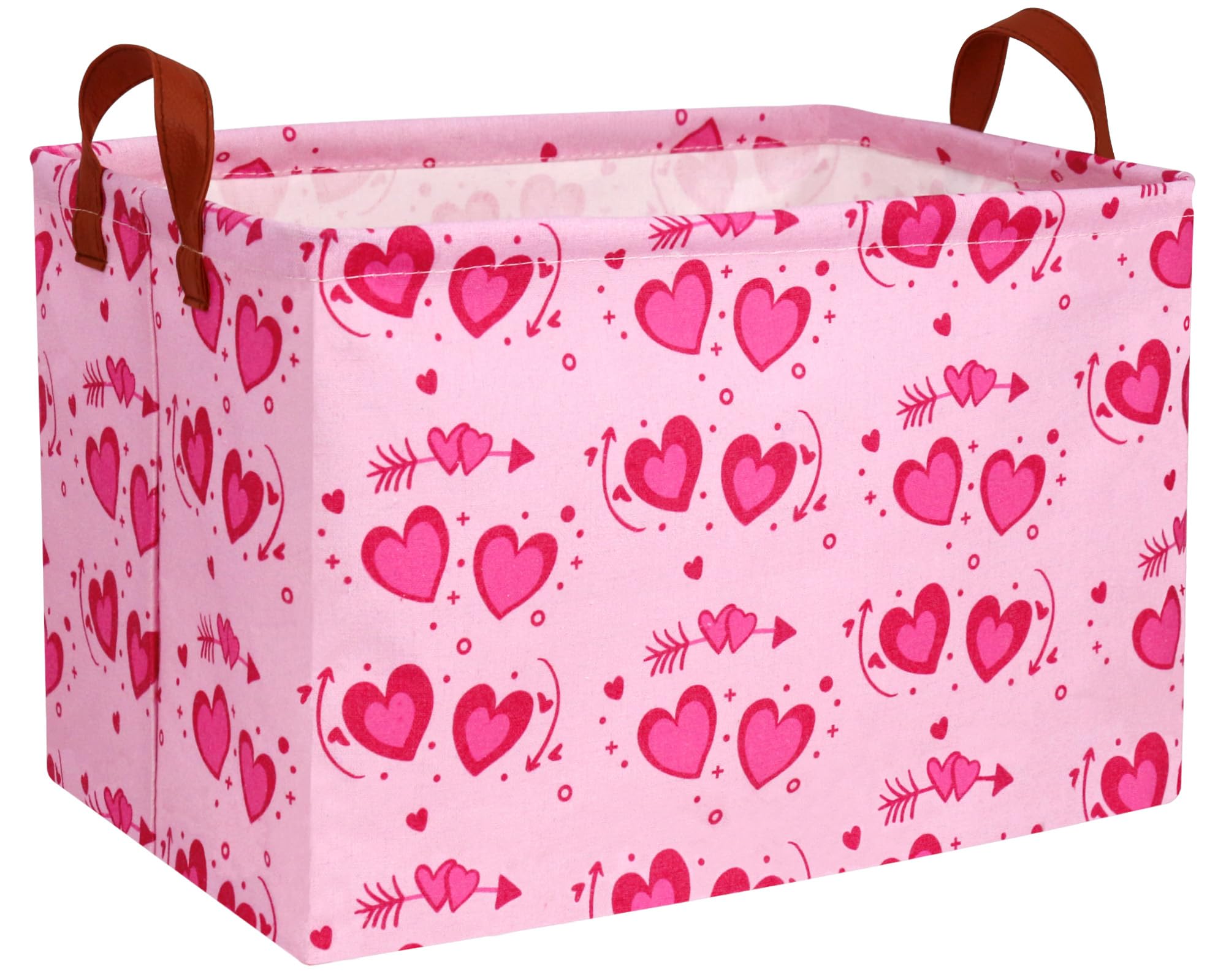 BOOHIT Heart-shaped pink basket front view, ideal gift presentation and decor.