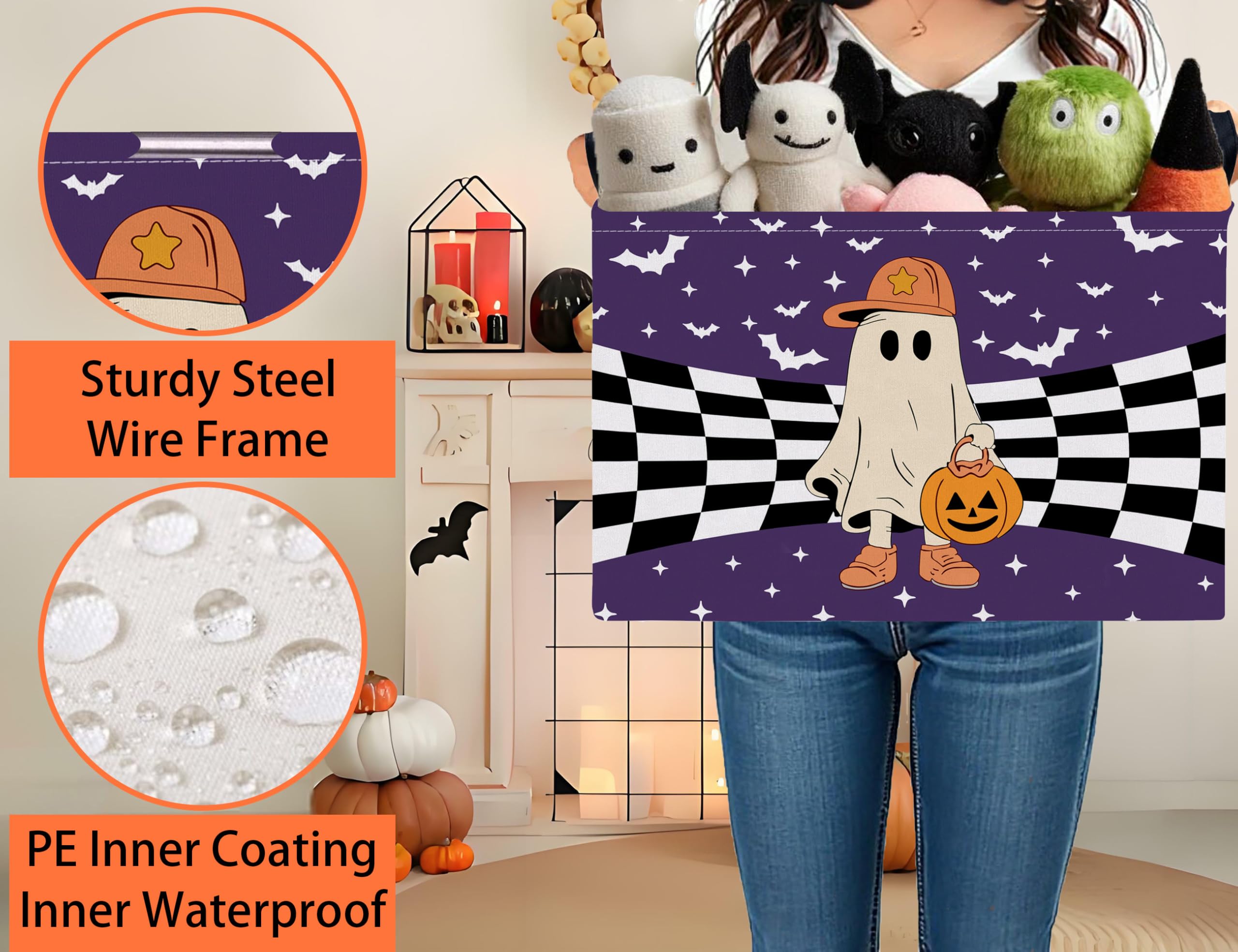 BOOHIT spooky decor bin doubles as a candy basket for parties