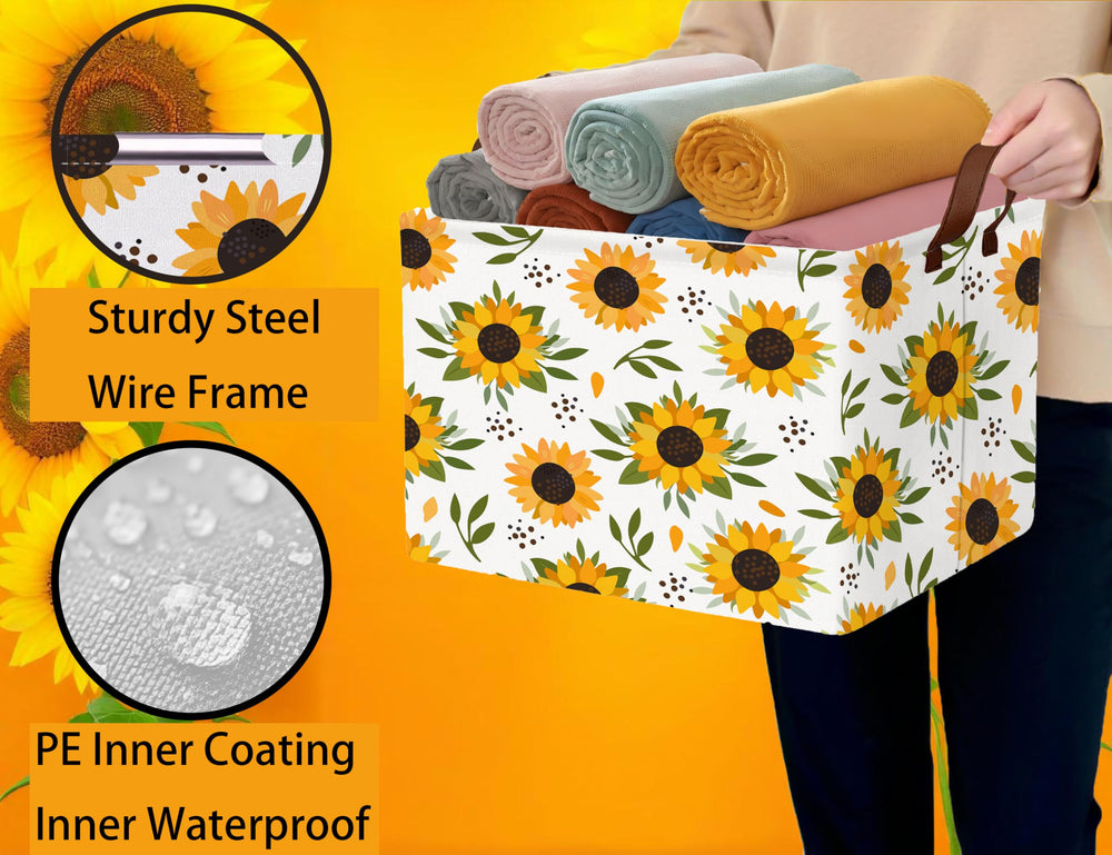 BOOHIT Sunflower baby-toy-bin in a nursery for tidy toy storage.