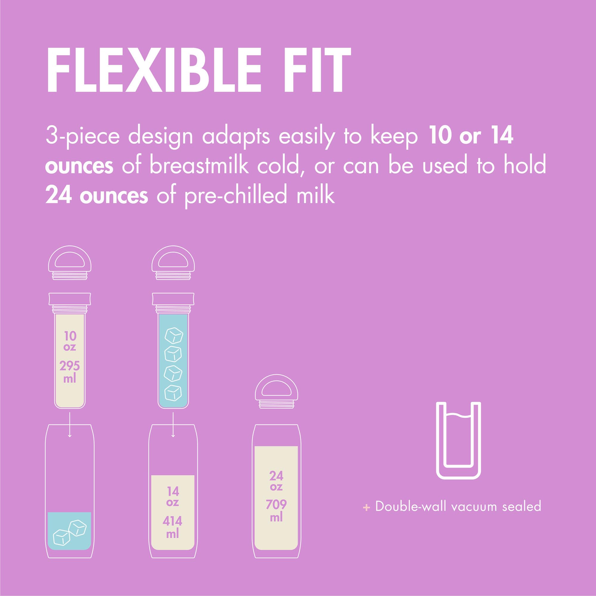 Boon Frosh supports 10, 14, or 24 oz for flexible feeding.