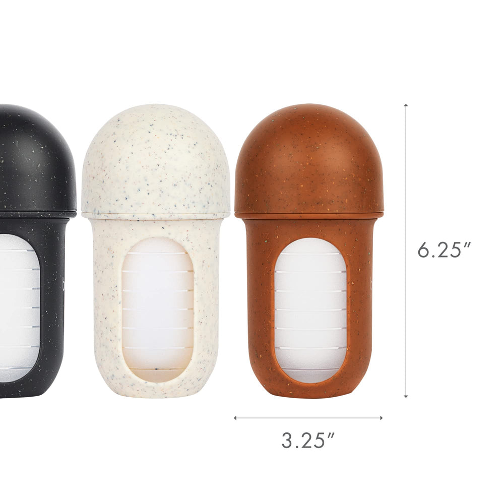 Boon Nursh 8 oz speckle bottle used in daily feeding routines