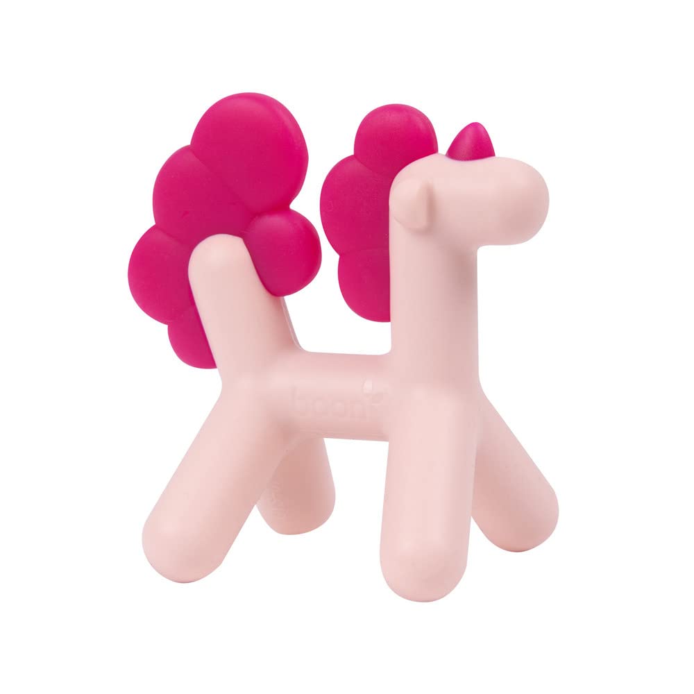 Boon Prance Unicorn Teether closeup textures to soothe gums with varied surfaces
