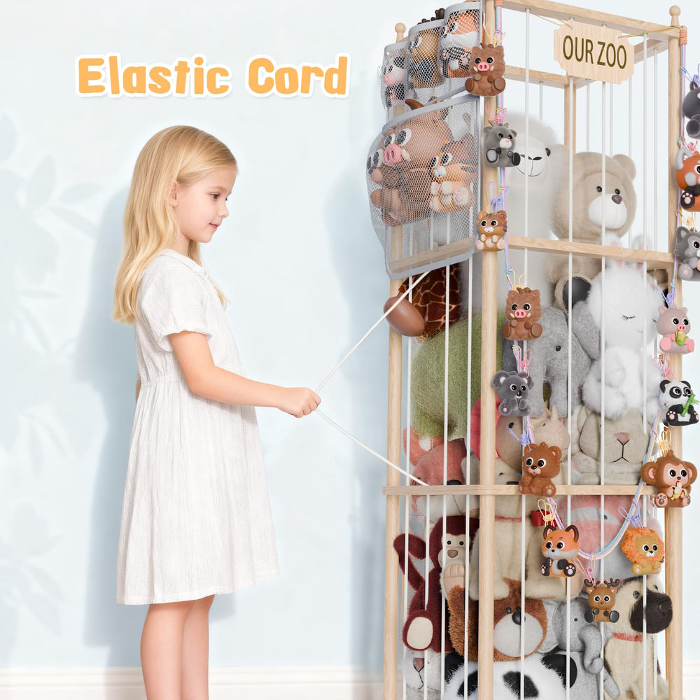 Boostool pine wood frame providing sturdy support for many plush toys