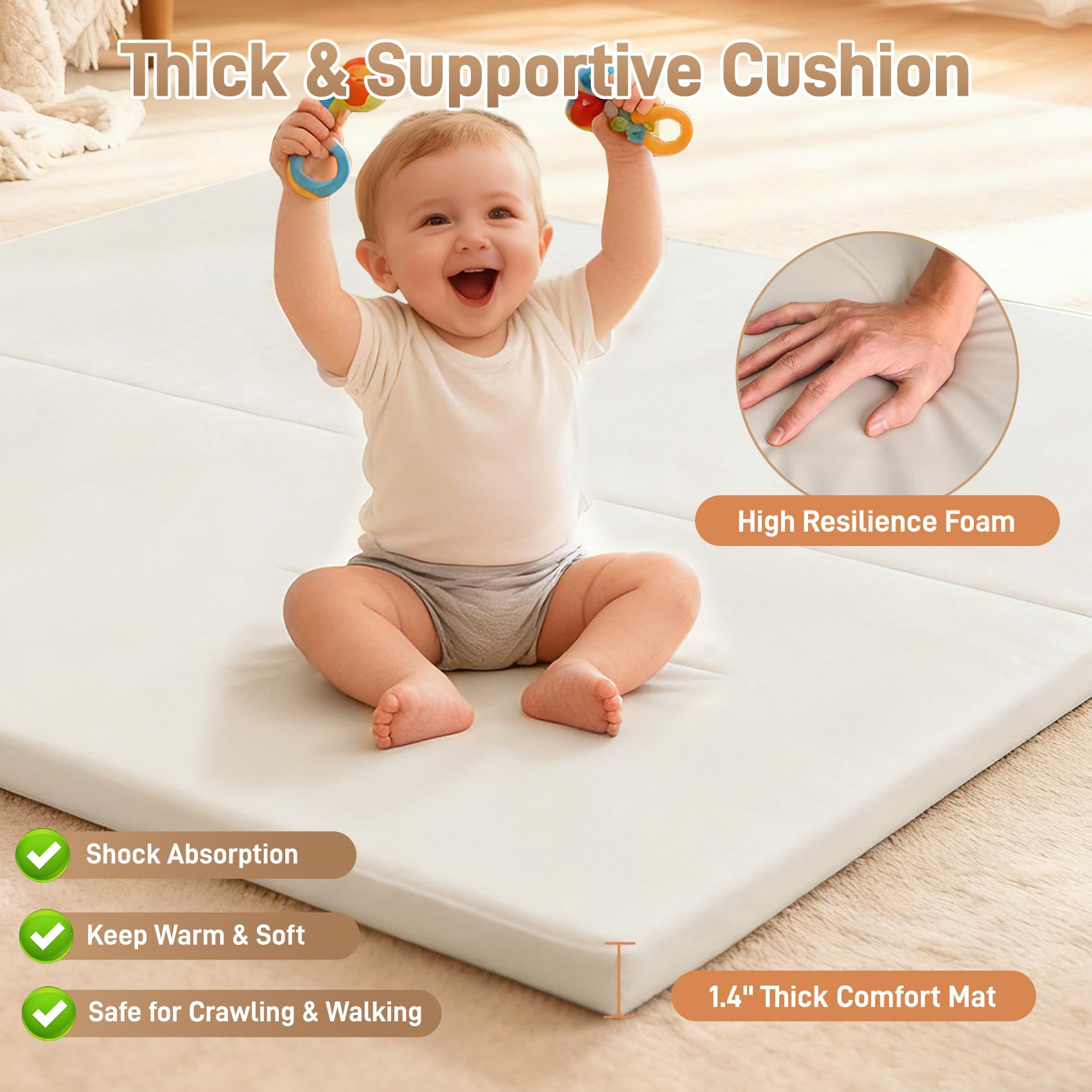 Bootuu non-slip backing – secure grip on hard floors.