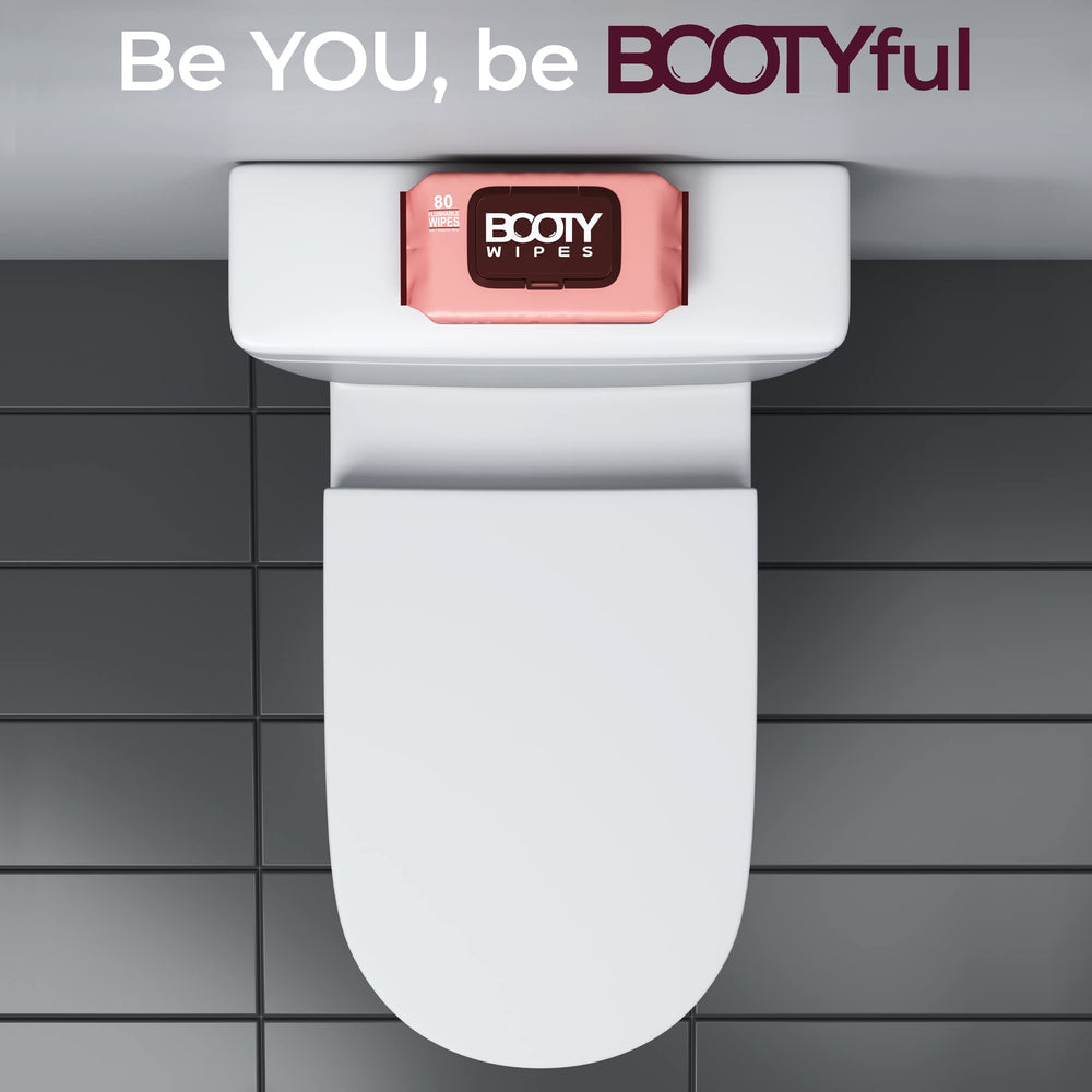 Booty Wipes discreet portable pack demonstrates compact hygiene on the go.