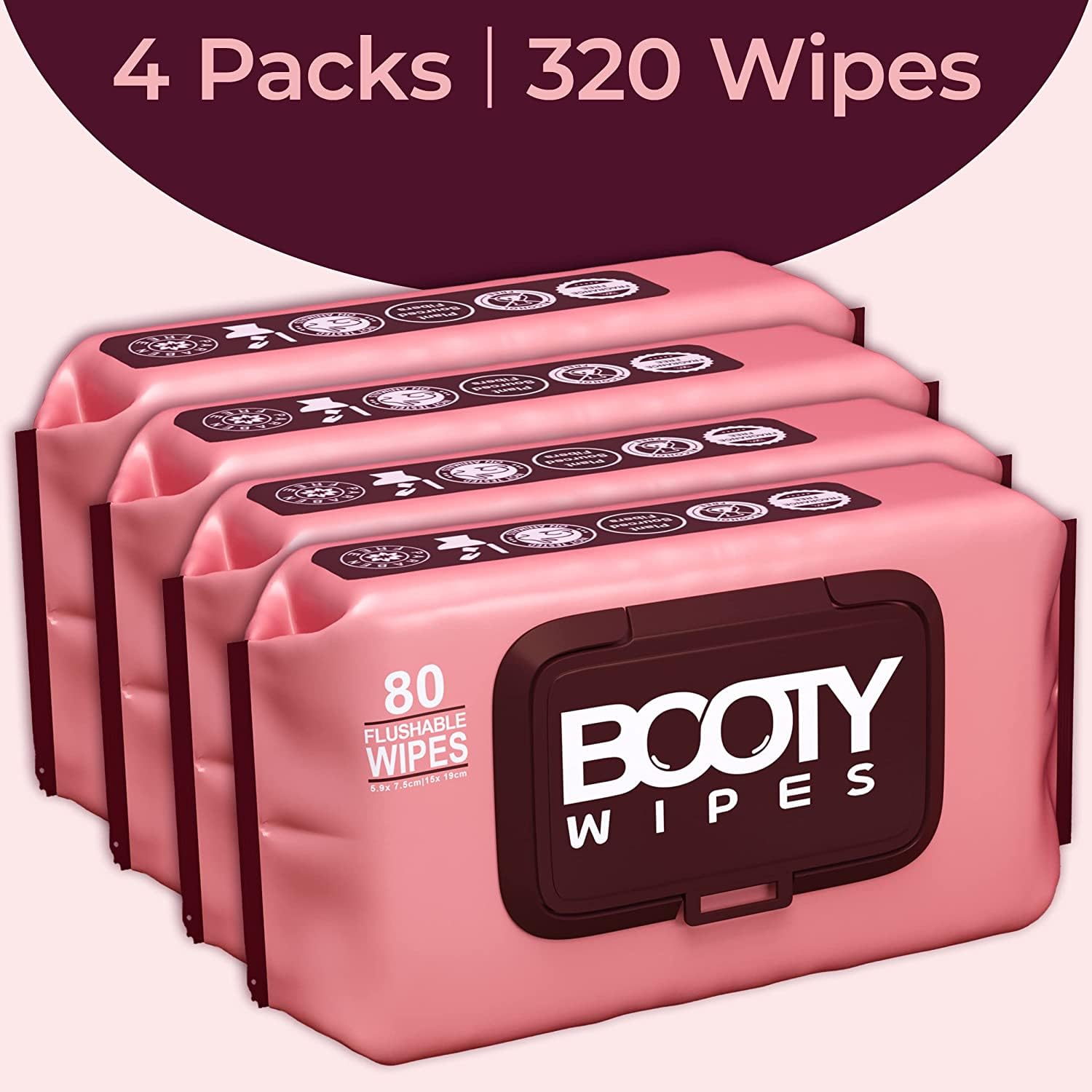 Booty Wipes with aloe and vitamin E emphasizes gentle daily care.