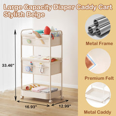 BOPHILI diaper caddy with dividers and removable insert for flexible compartments.