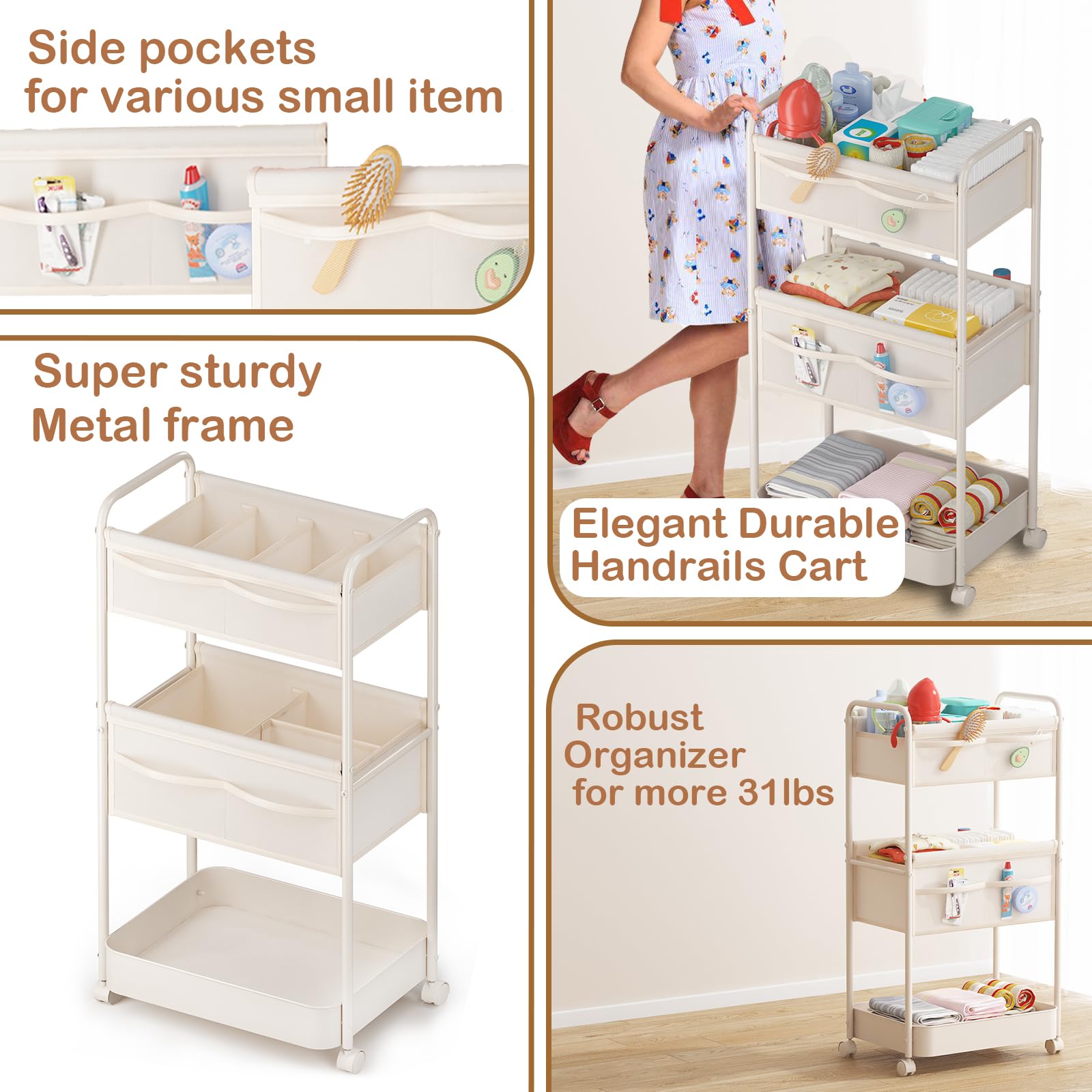 BOPHILI diaper caddy with included tools for quick assembly.