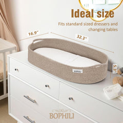 BOPHILI premium cotton rope Moses basket showcasing handwoven craftsmanship and durability