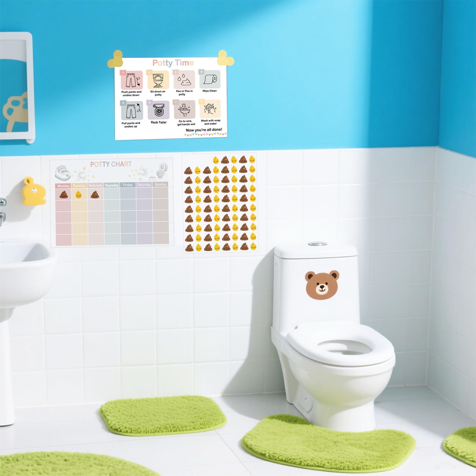 Boqon pee stickers celebrate daily potty success for kids.