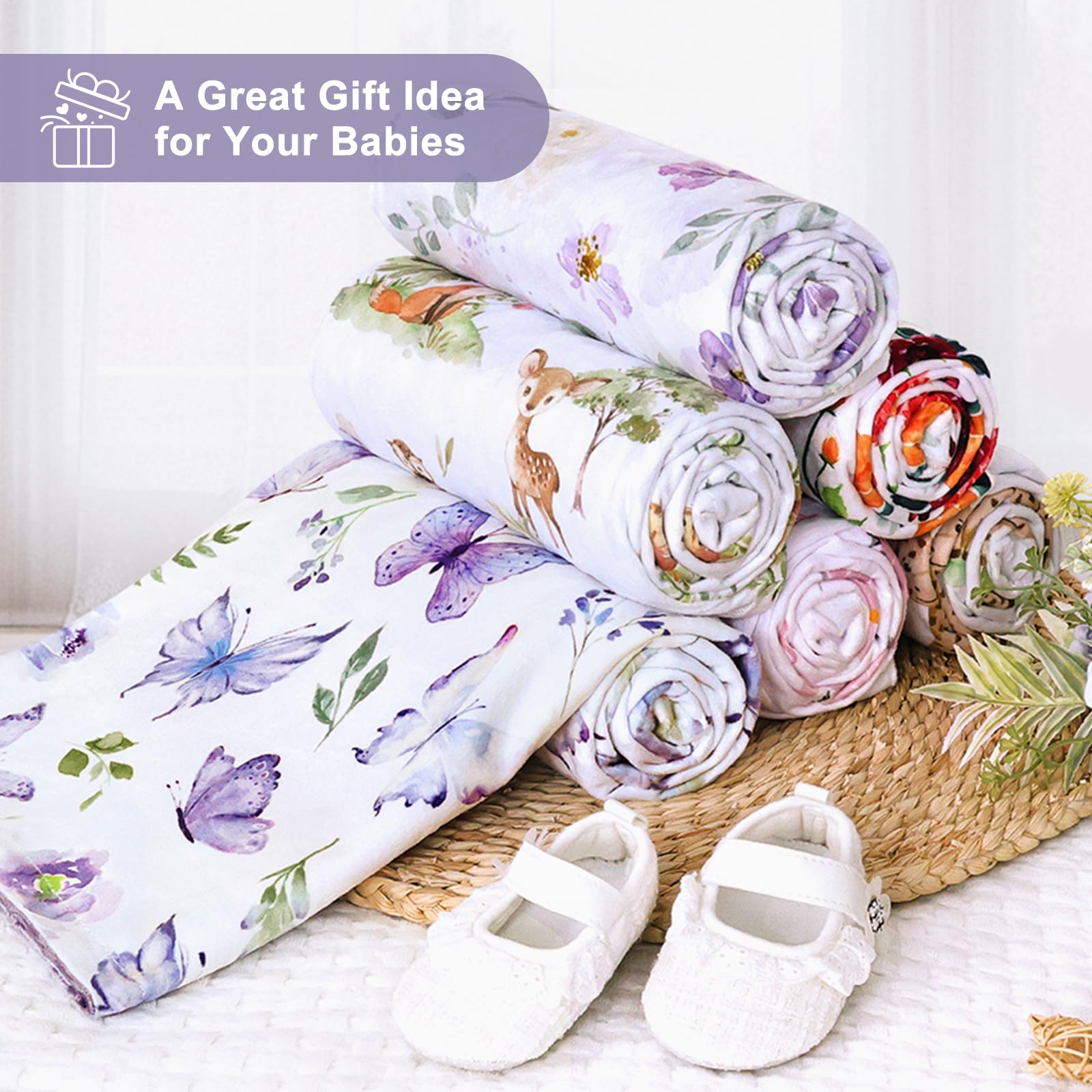 BORITAR blanket shown in car seat and stroller for versatile use